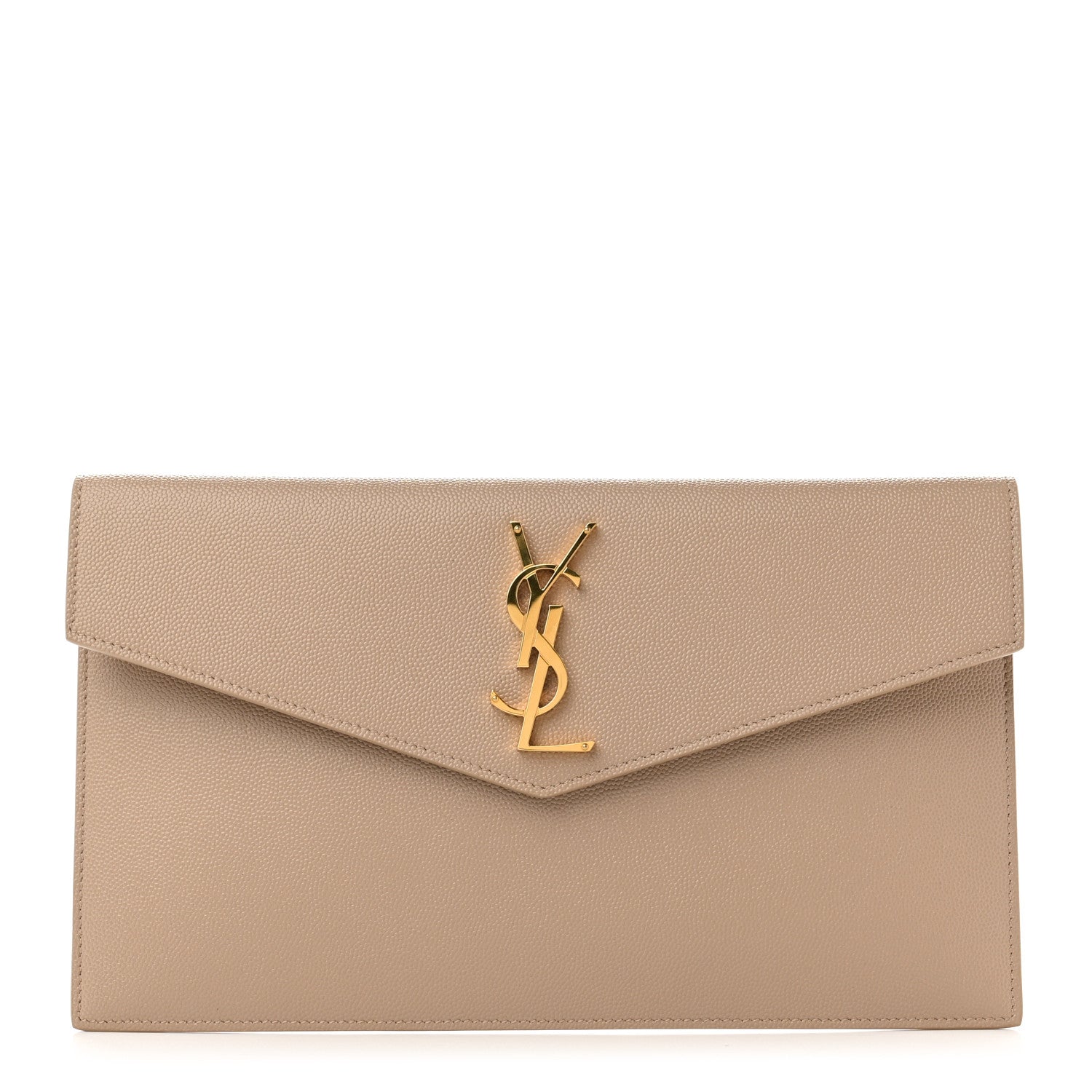 Saint Laurent Grain De Poudre Uptown Pouch Dark Beige 1 of 6