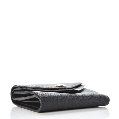 Louis Vuitton Grained Calfskin Monogram Double V Compact Wallet Black 4 of 10