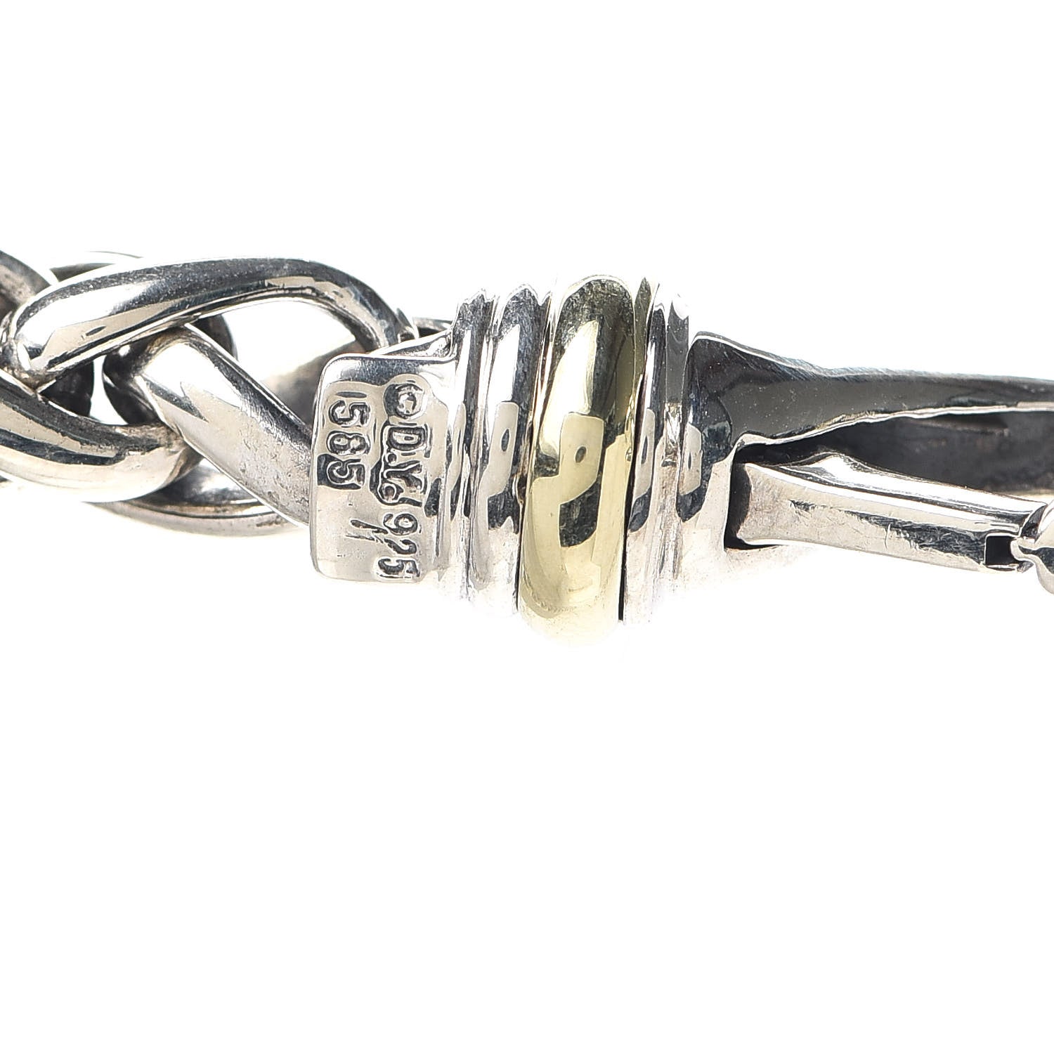 David Yurman Sterling Silver 14K Yellow Gold 6mm Wheat Chain Necklace 5 of 5