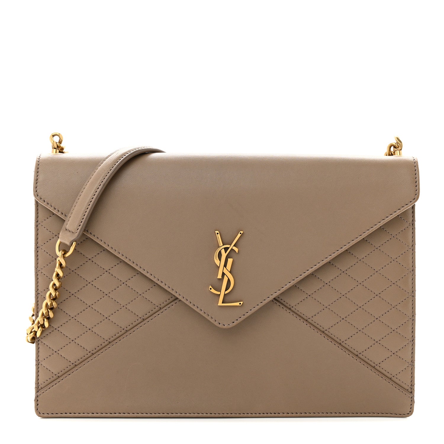 Saint Laurent Lambskin Quilted Monogram Gaby Chain Bag Taupe 1 of 11