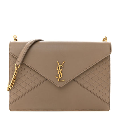Saint Laurent Lambskin Quilted Monogram Gaby Chain Bag Taupe 1 of 11