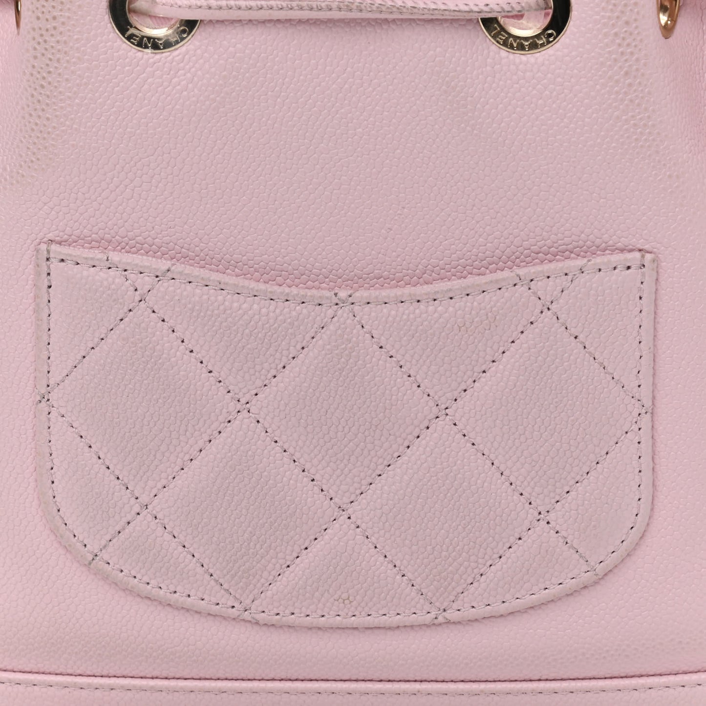 Caviar Quilted CC Pocket Bucket Bag Light Pink