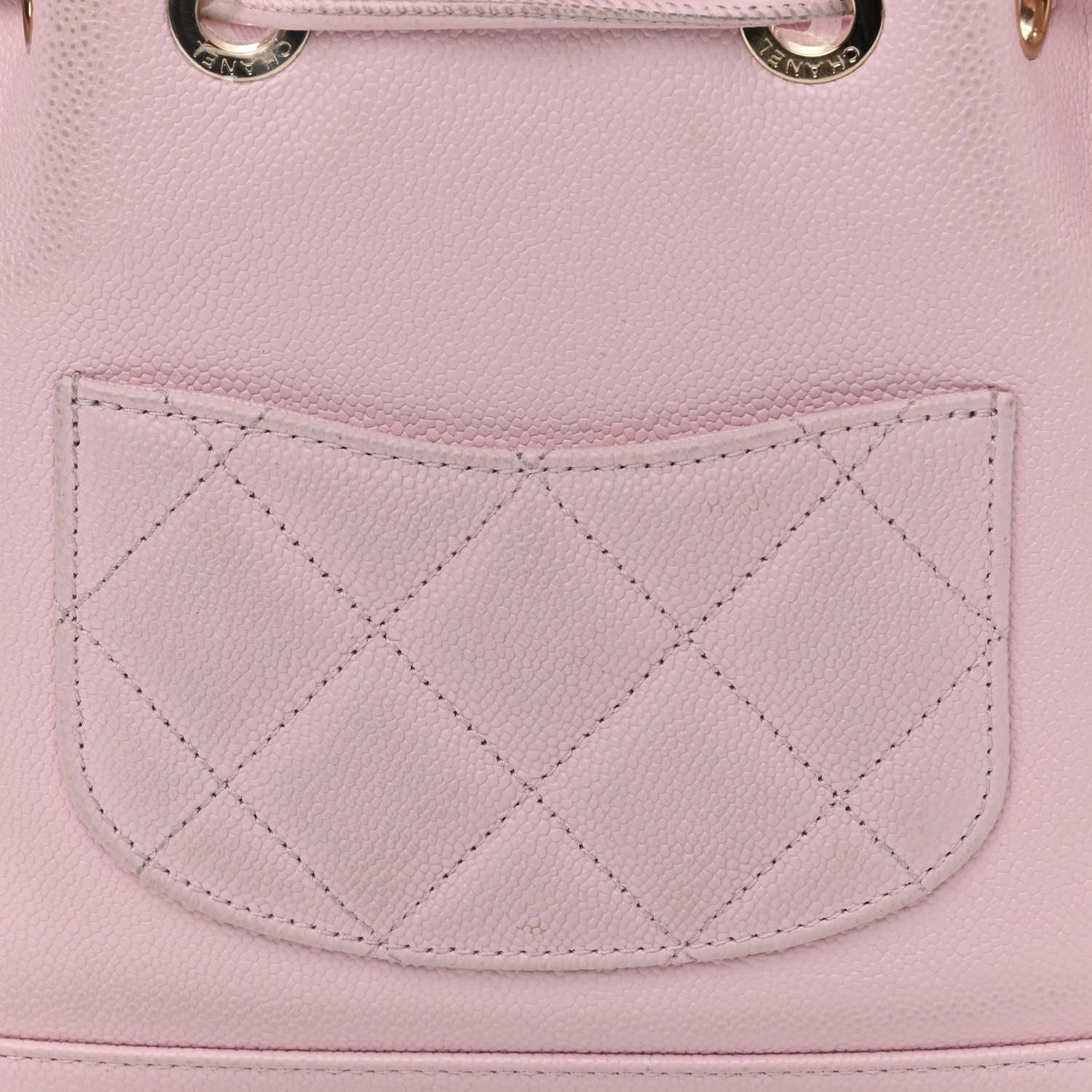 Chanel Caviar Quilted CC Pocket Bucket Bag Light Pink 13 of 16