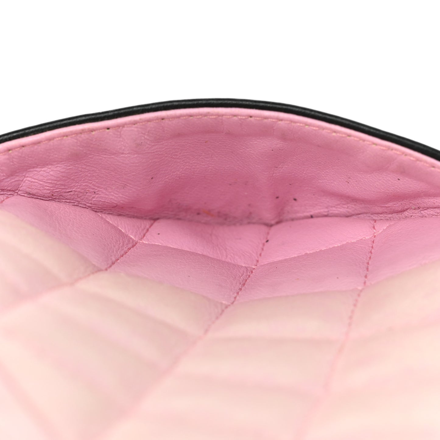 Calfskin Quilted Cambon Pochette Pink Black