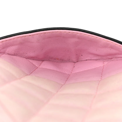Chanel Calfskin Quilted Cambon Pochette Pink Black 17 of 17