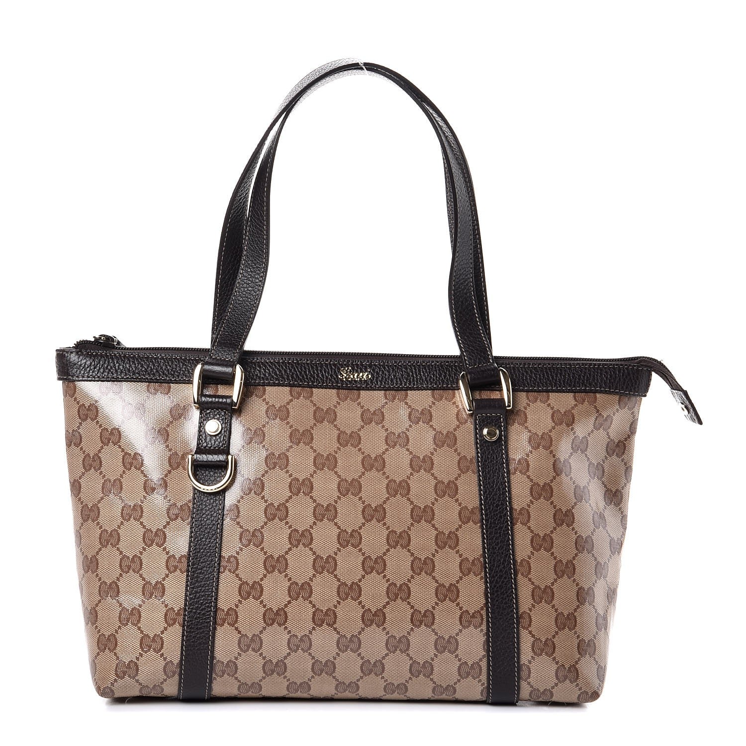 Gucci Crystal Monogram Medium Abbey Tote Brown 1 of 9