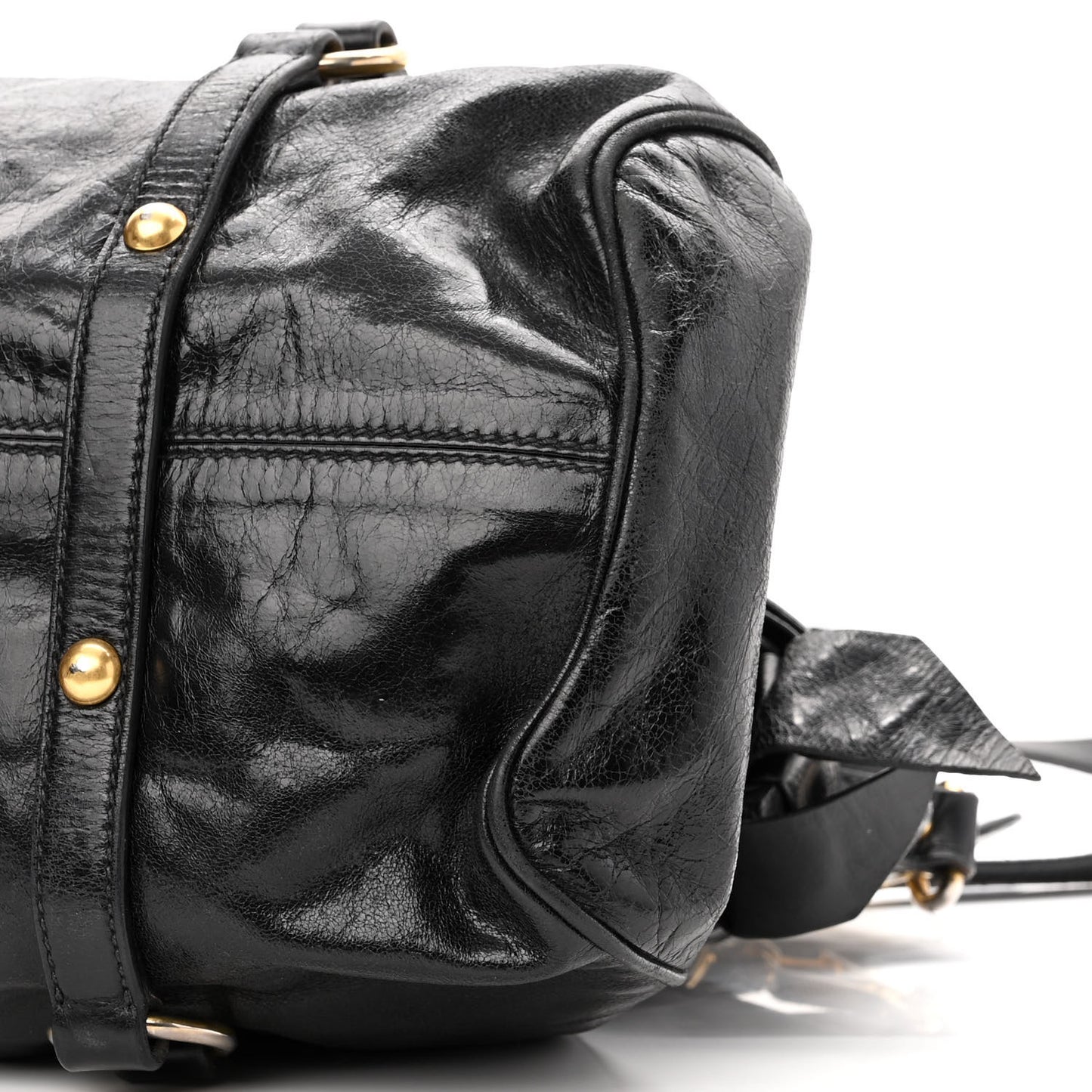 Vitello Lux Bow Tote Black