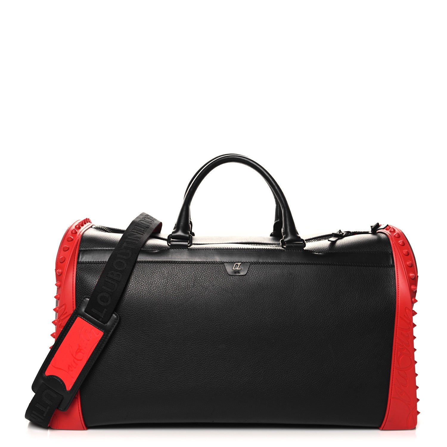 Christian Louboutin Calfskin Sneakender Studded Duffle Bag Black 1 of 16