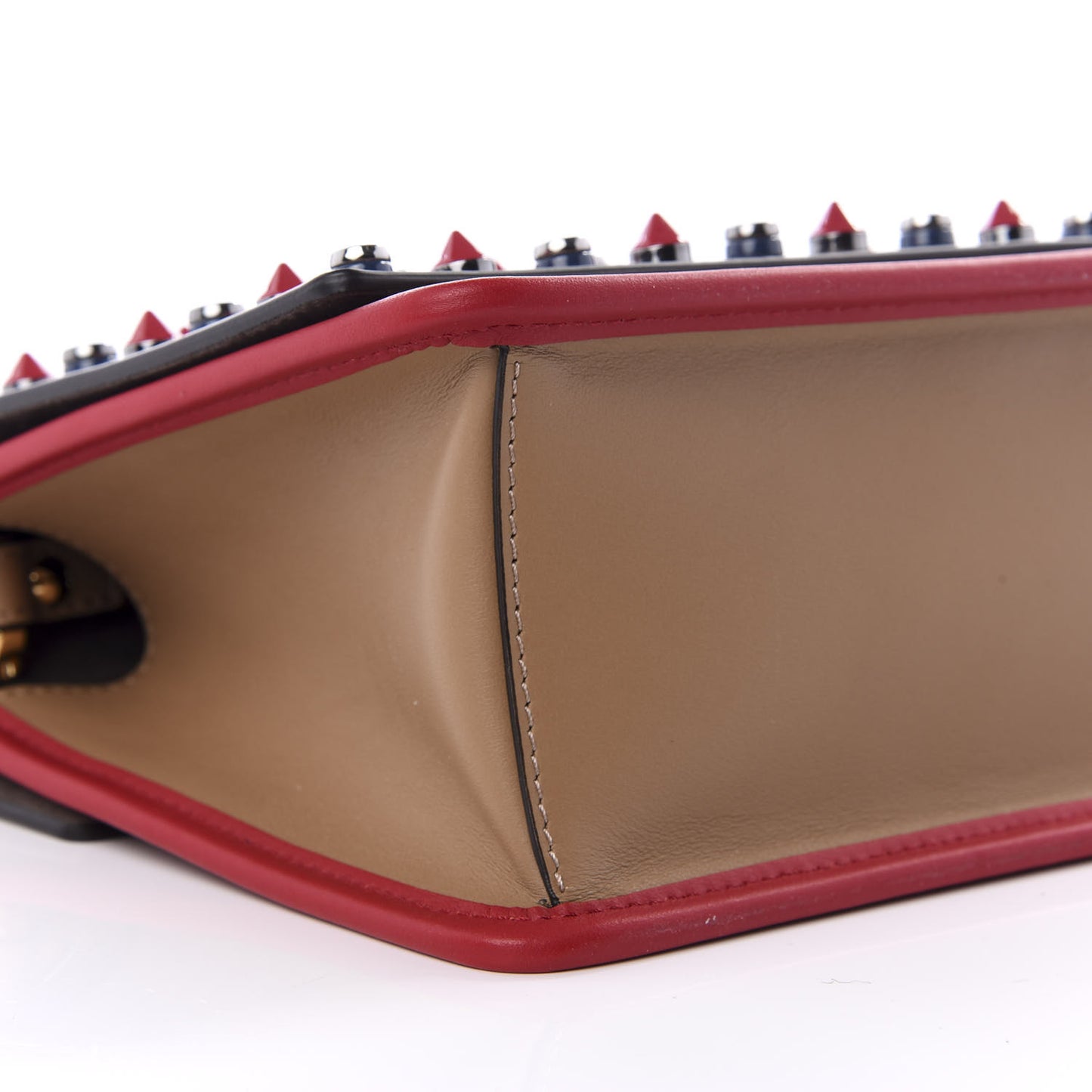 Calfskin F is Fendi Studded Small Kan I Shoulder Bag Tan