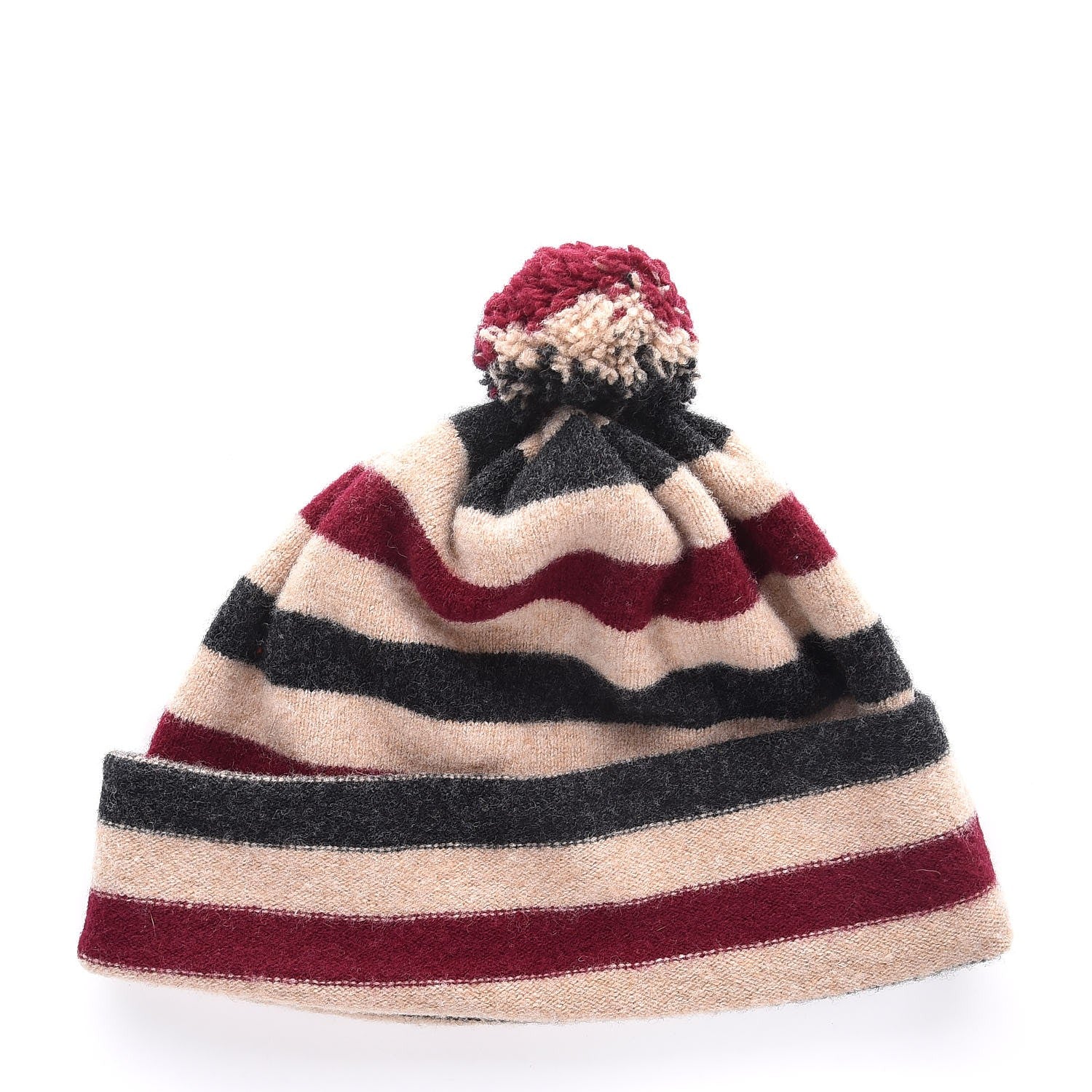 Burberry Lambswool Stripe Beanie Hat 3 of 6