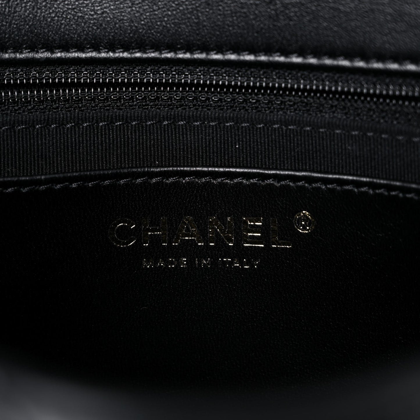Lambskin Quilted Large CC Funky Town Flap Black