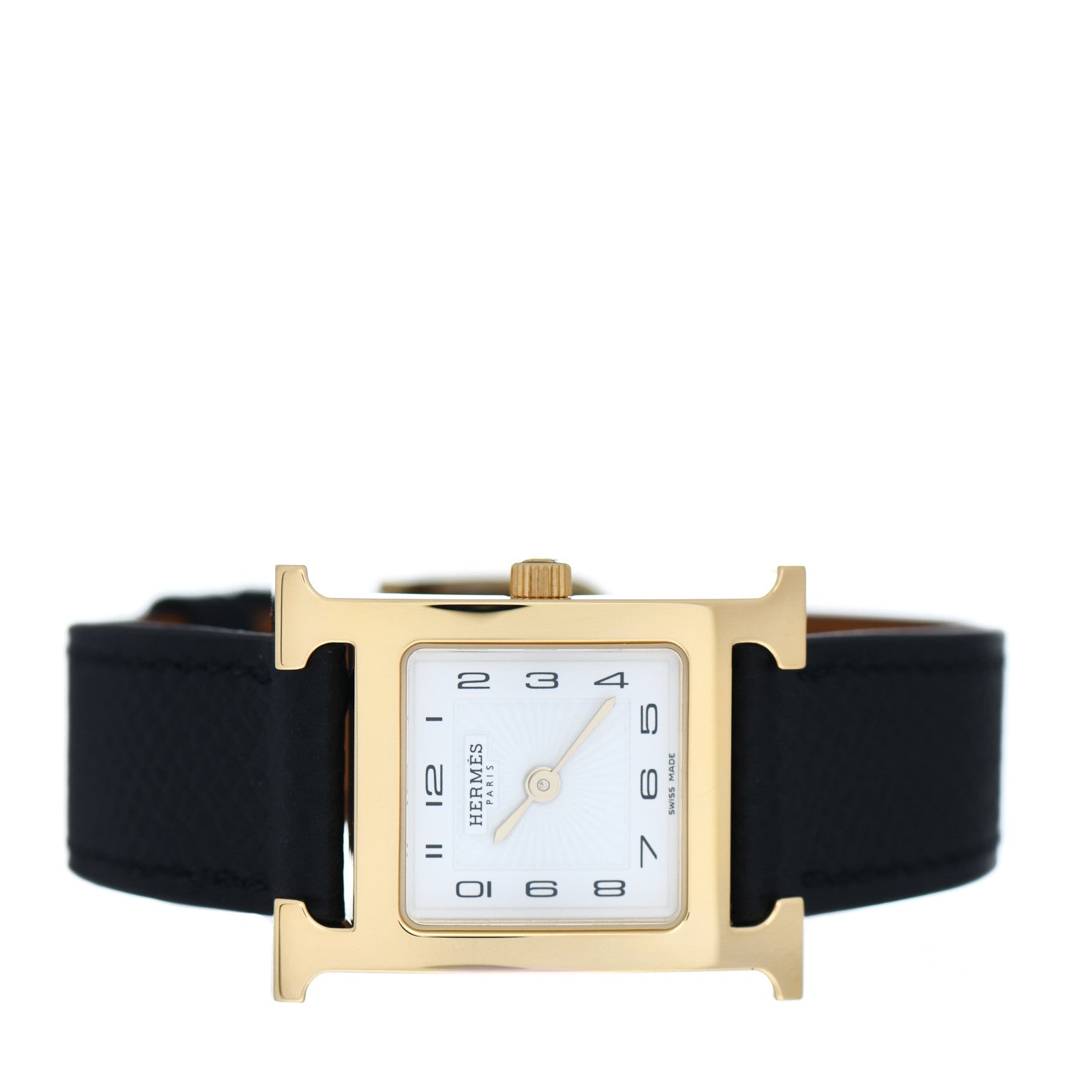 Hermes Stainless Steel Epsom 21mm Heure H Hour Quartz Watch Noir 2 of 5