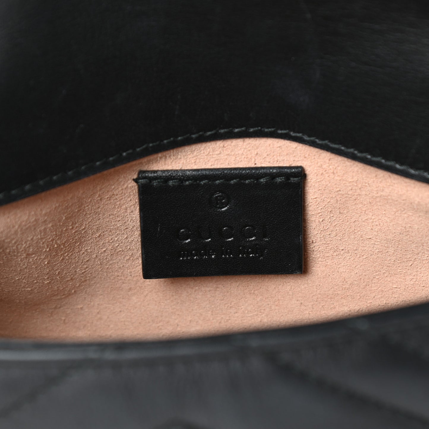 Calfskin Matelasse Super Mini GG Marmont Shoulder Bag Black