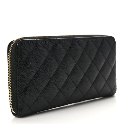 Chanel Caviar Quilted Large Gusset Zip Around Wallet Black 3 of 7
