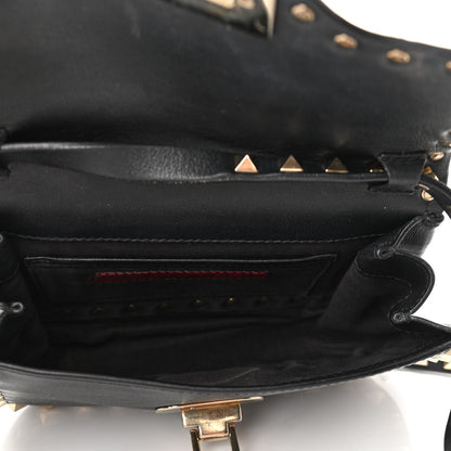 Valentino Garavani Vitello Mini Rockstud Flap Saddle Crossbody Bag Black 4 of 8