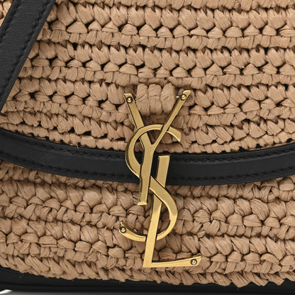 Saint Laurent Woven Raffia Monogram Kaia Satchel Tan 8 of 12