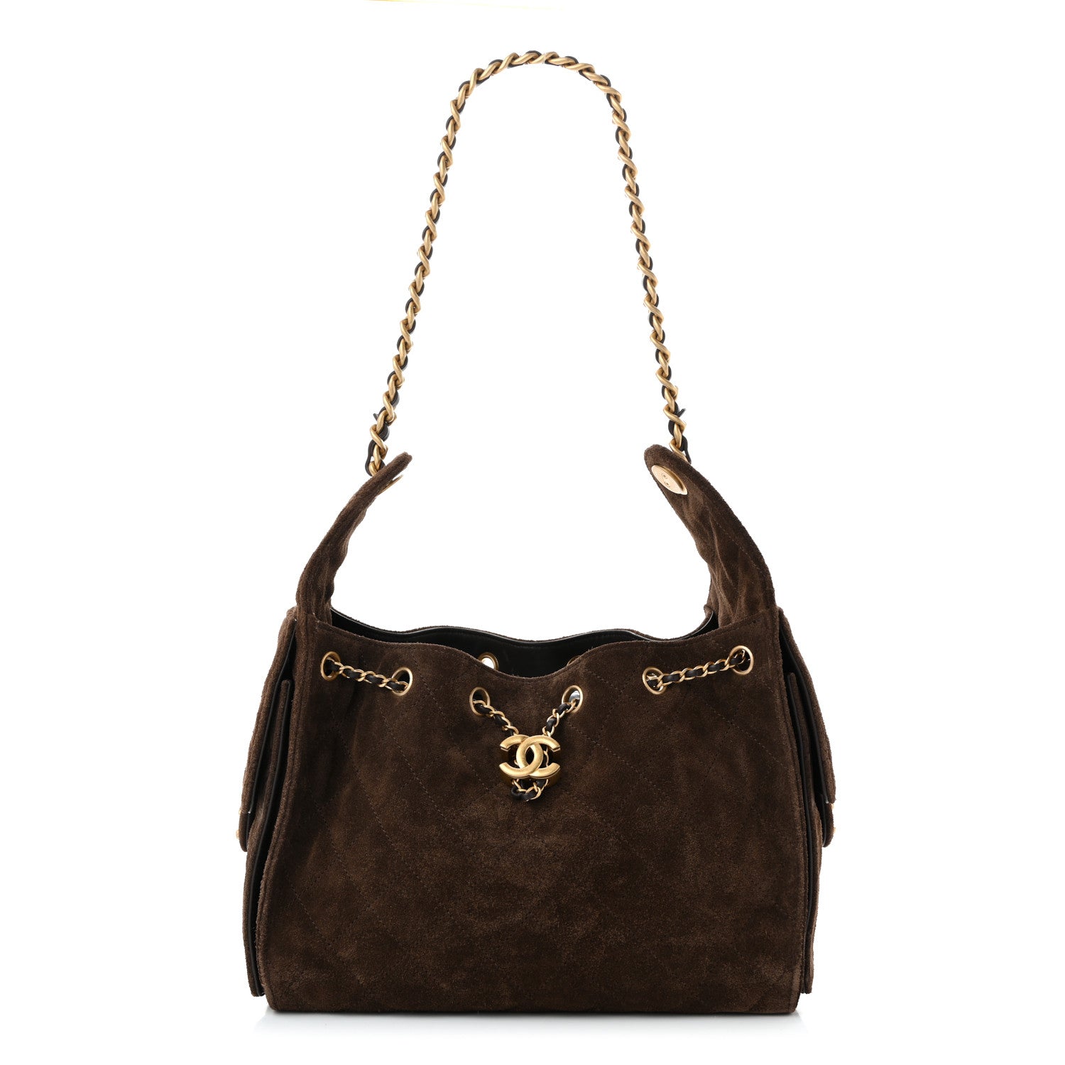 Chanel Suede Quilted Small Chanel 25 Handbag Dark Brown 1 of 11