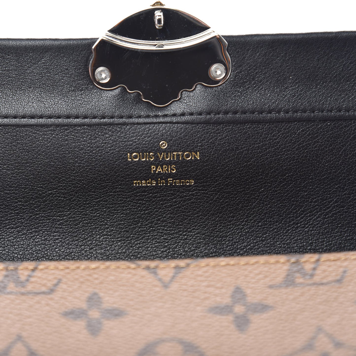 Calfskin Reverse Monogram Column Sarah Wallet Black