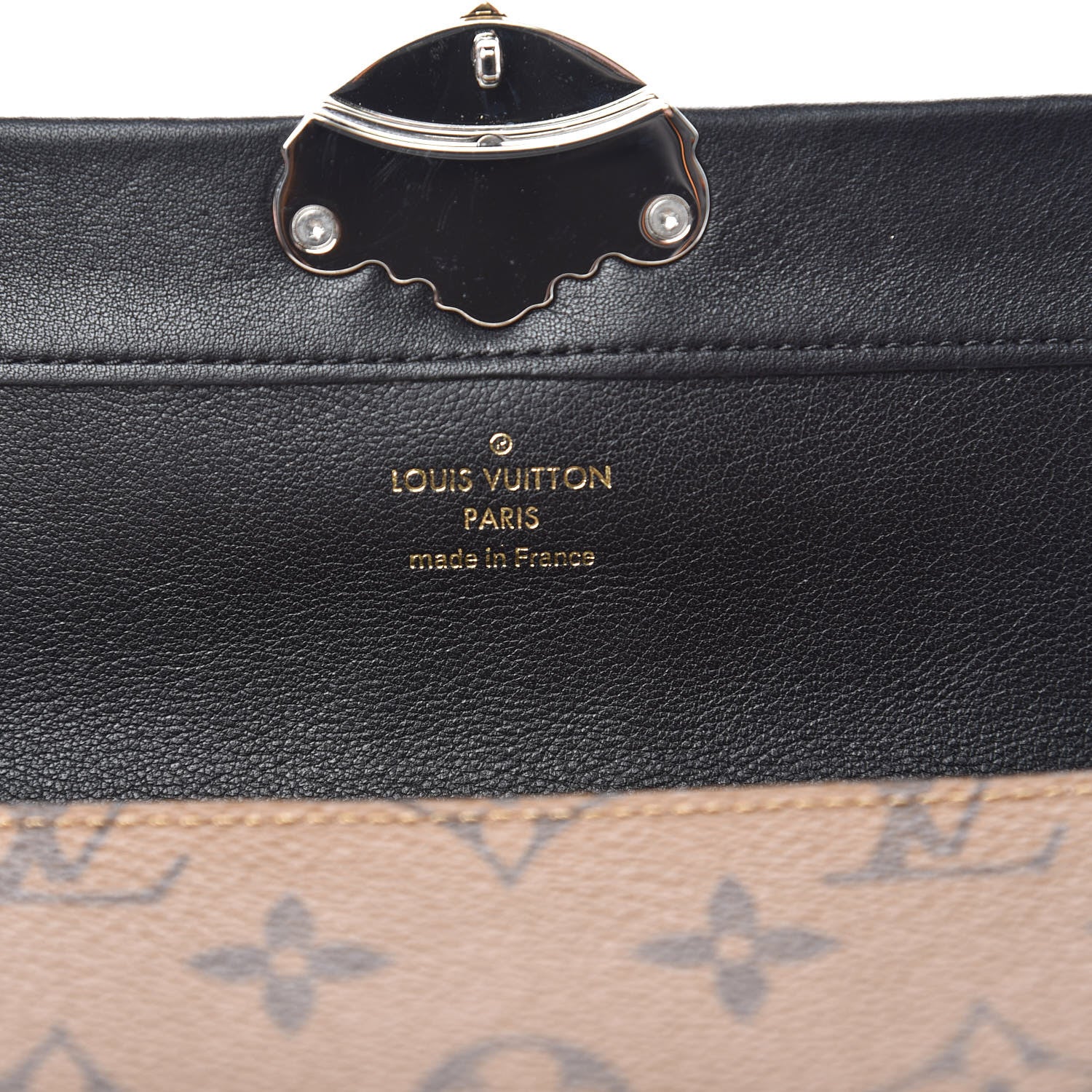 Louis Vuitton Calfskin Reverse Monogram Column Sarah Wallet Black 7 of 9