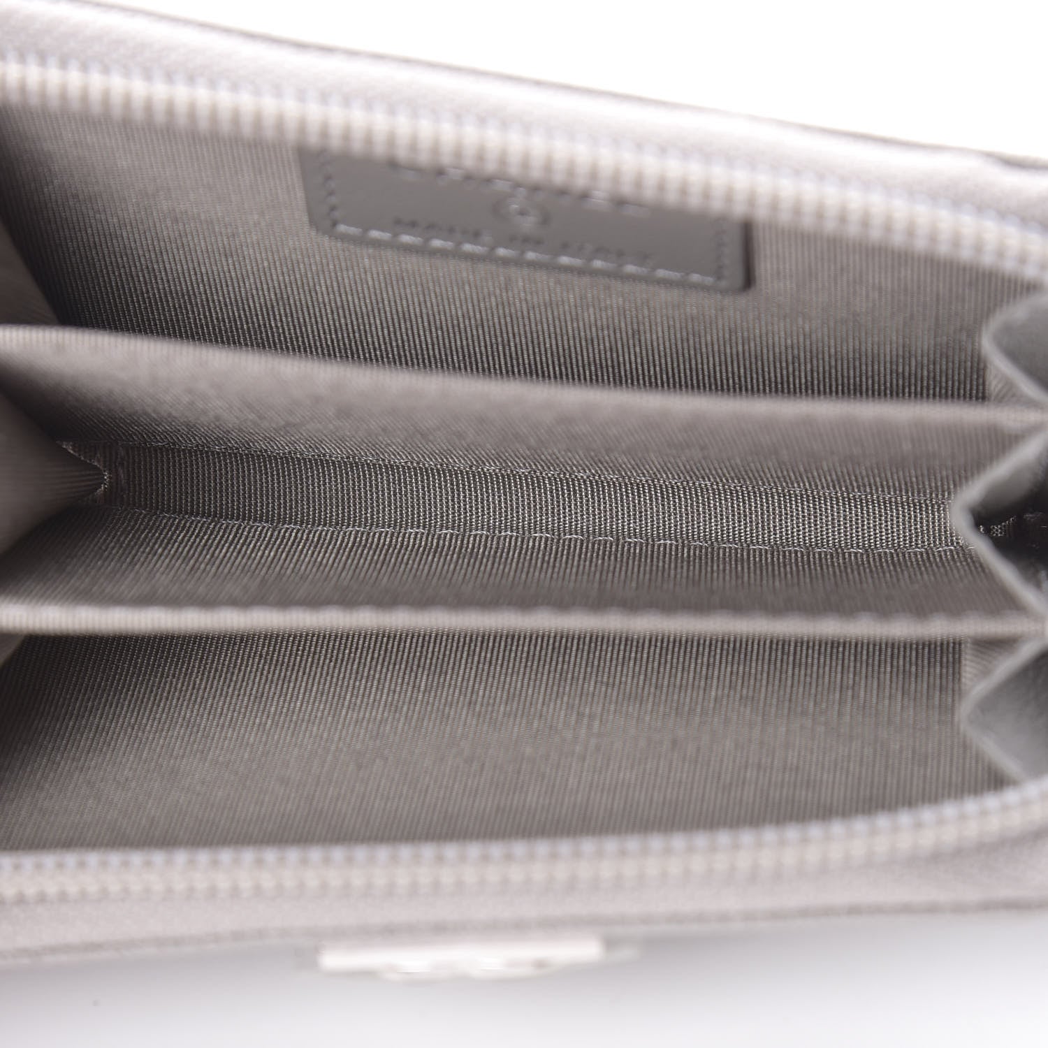 Chanel Caviar Quilted Boy Zip Around Coin Purse Wallet Grey 5 of 7