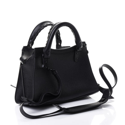 Balenciaga Grained Calfskin Neo Classic Black Hardware Mini City Black 2 of 4
