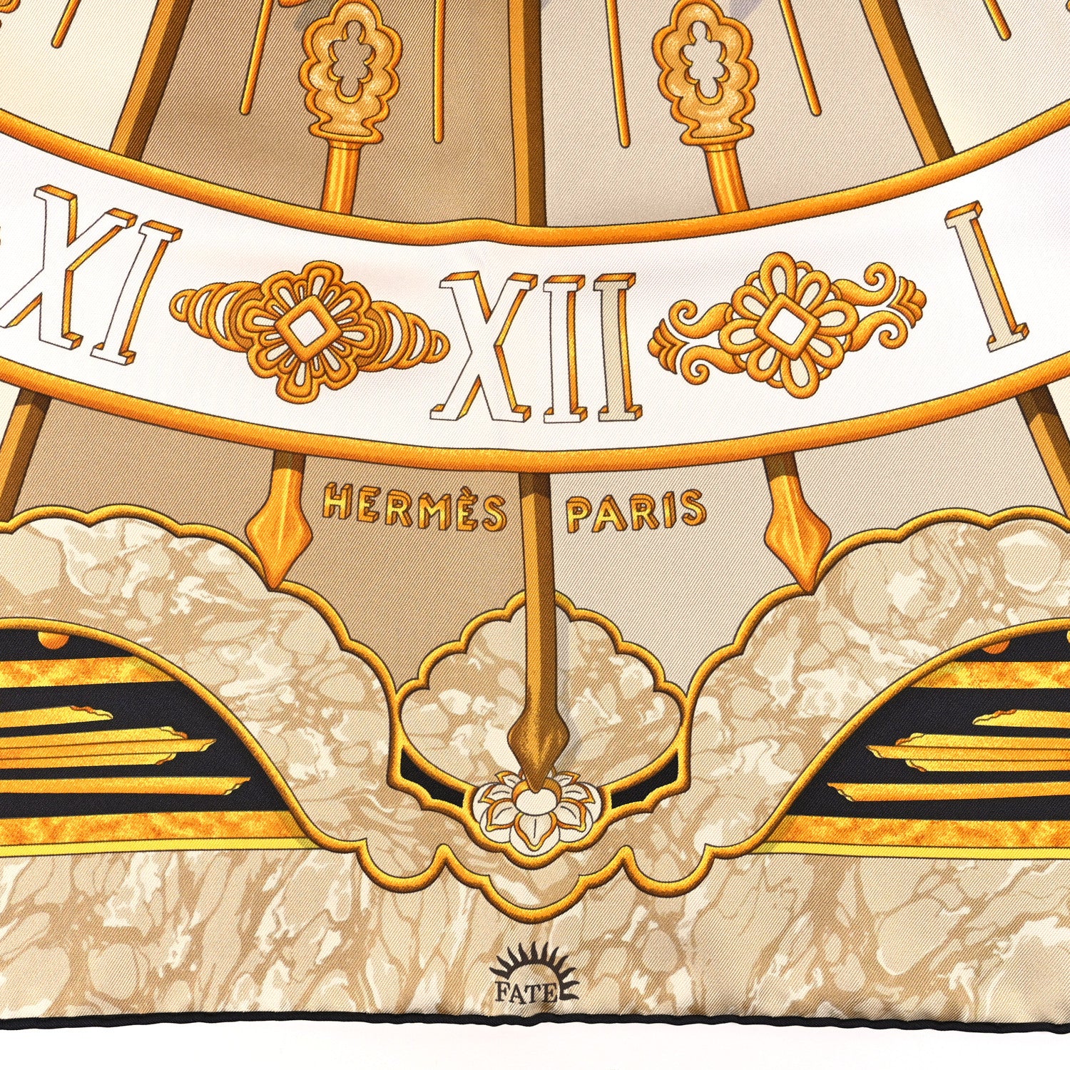 Hermes Silk Carpe Diem Scarf 90 Black 3 of 4