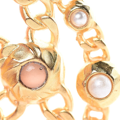 Chanel Pearl Gripoix CC Chain Drop Earrings Gold 5 of 8