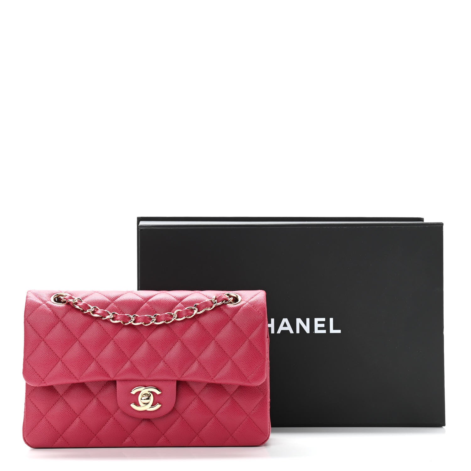 Chanel Caviar Quilted Small Double Flap Dark Pink 10 of 10