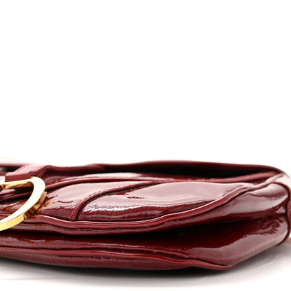 Christian Dior Patent Diorissimo Double Saddle Bag Dark Red 19 of 21
