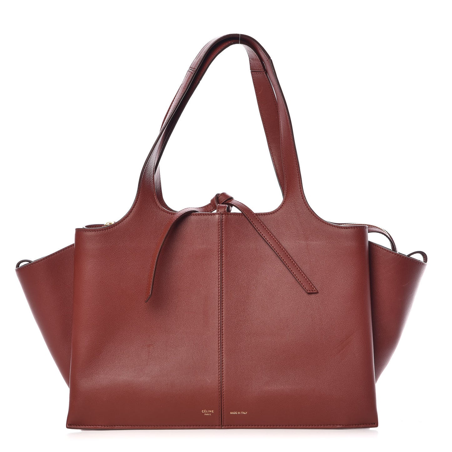 Calfskin Medium Tri-Fold Bag Red Wood
