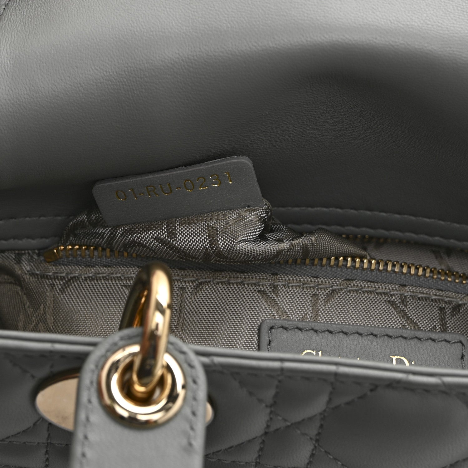 Christian Dior Lambskin Cannage Small My ABCDior Lady Dior Grey 7 of 10