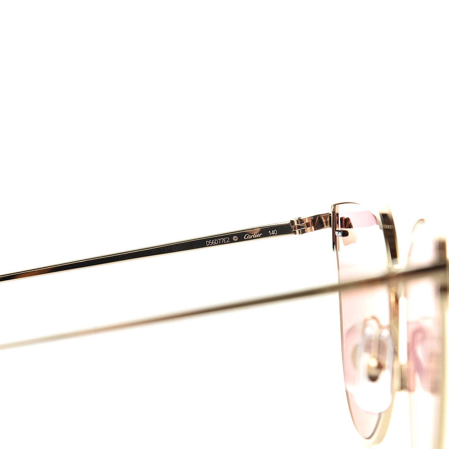 Panthere De Cat Eye Sunglasses Pink Flash Gold
