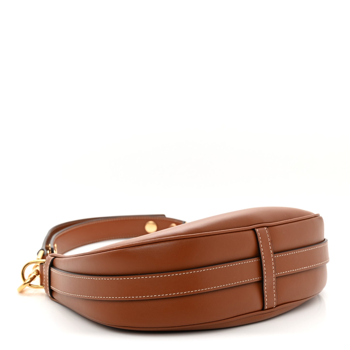 Smooth Calfskin Medium Strap Ava Shoulder Bag Tan