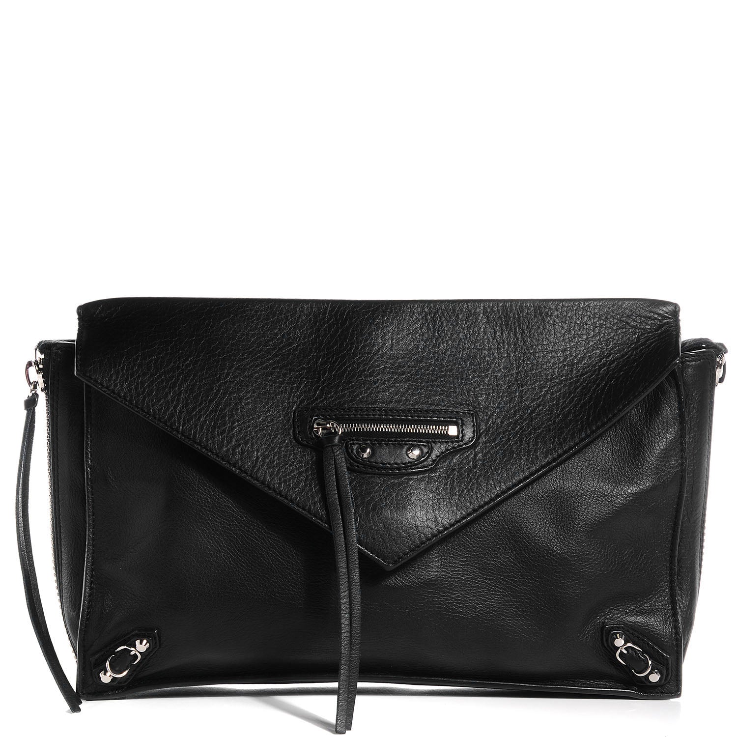 Balenciaga Calfskin Papier Sight Clutch Black 1 of 10