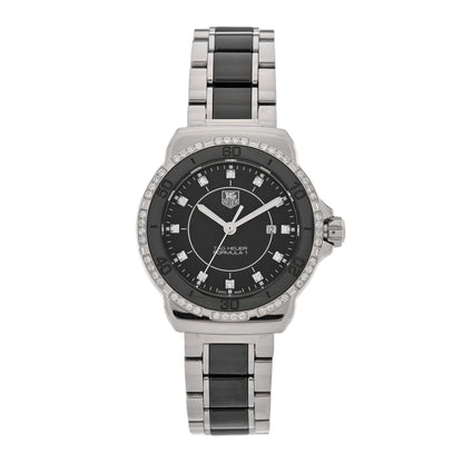 Tag Heuer Stainless Steel Ceramic Diamond Bezel 32mm Formula 1 Lady Quartz Watch Black WAH1312 1 of 4