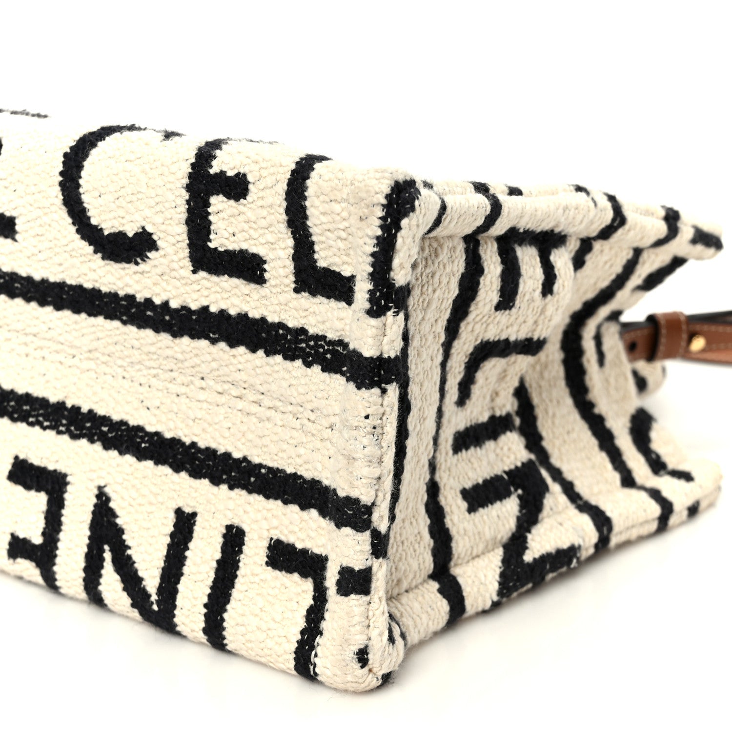 Celine Canvas Small All Over Cabas Thais White Black 10 of 10