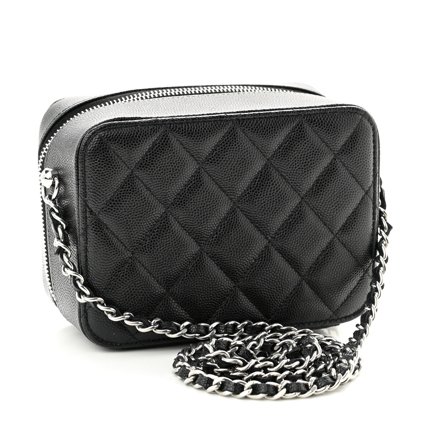 Chanel Caviar Quilted CC Vanity Case With Chain Black 3 of 10