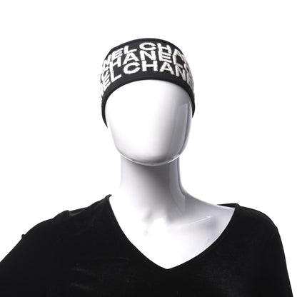 Chanel Cashmere Logo Headband Black White 2 of 4