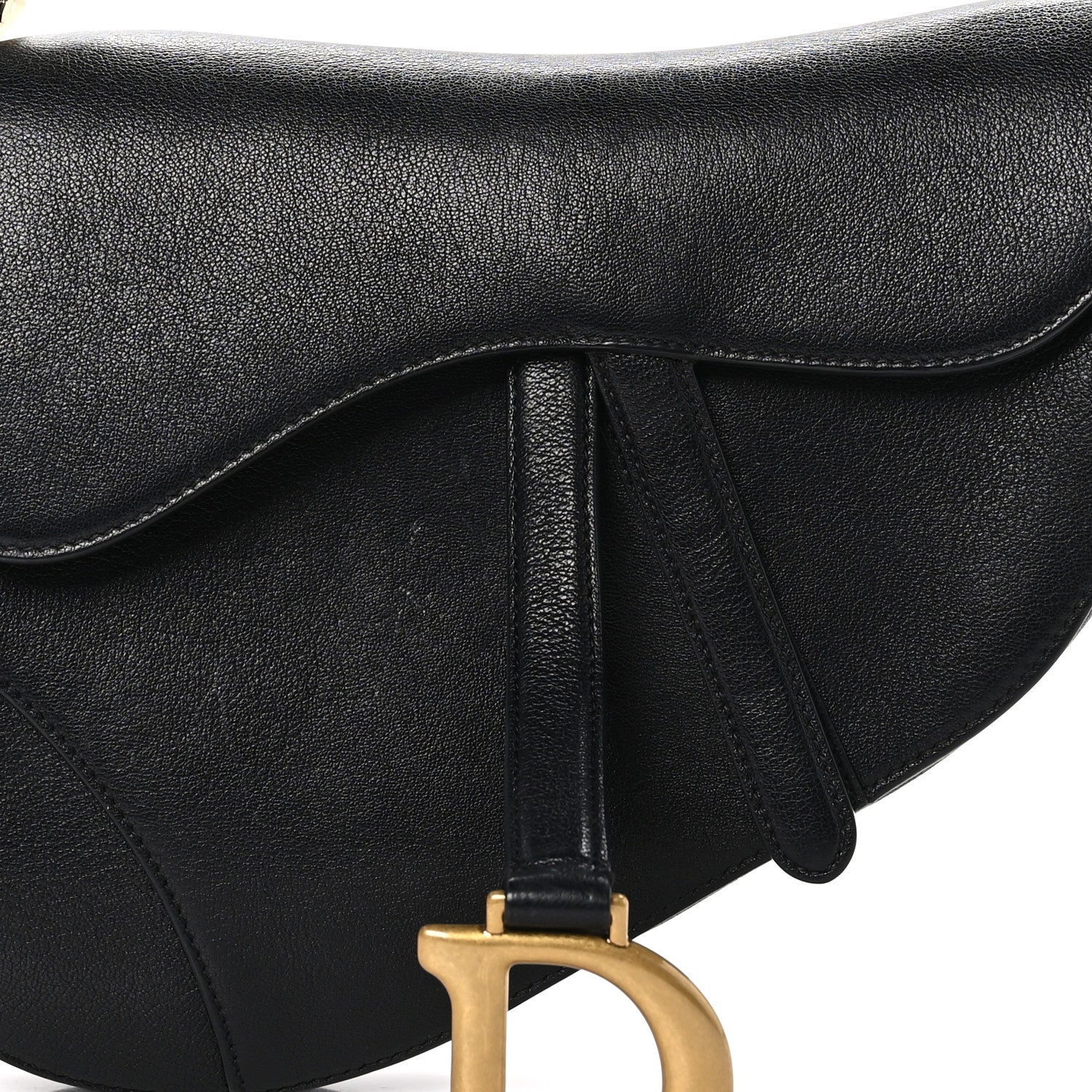 Christian Dior Shiny Goatskin Saddle Bag Black 8 of 10