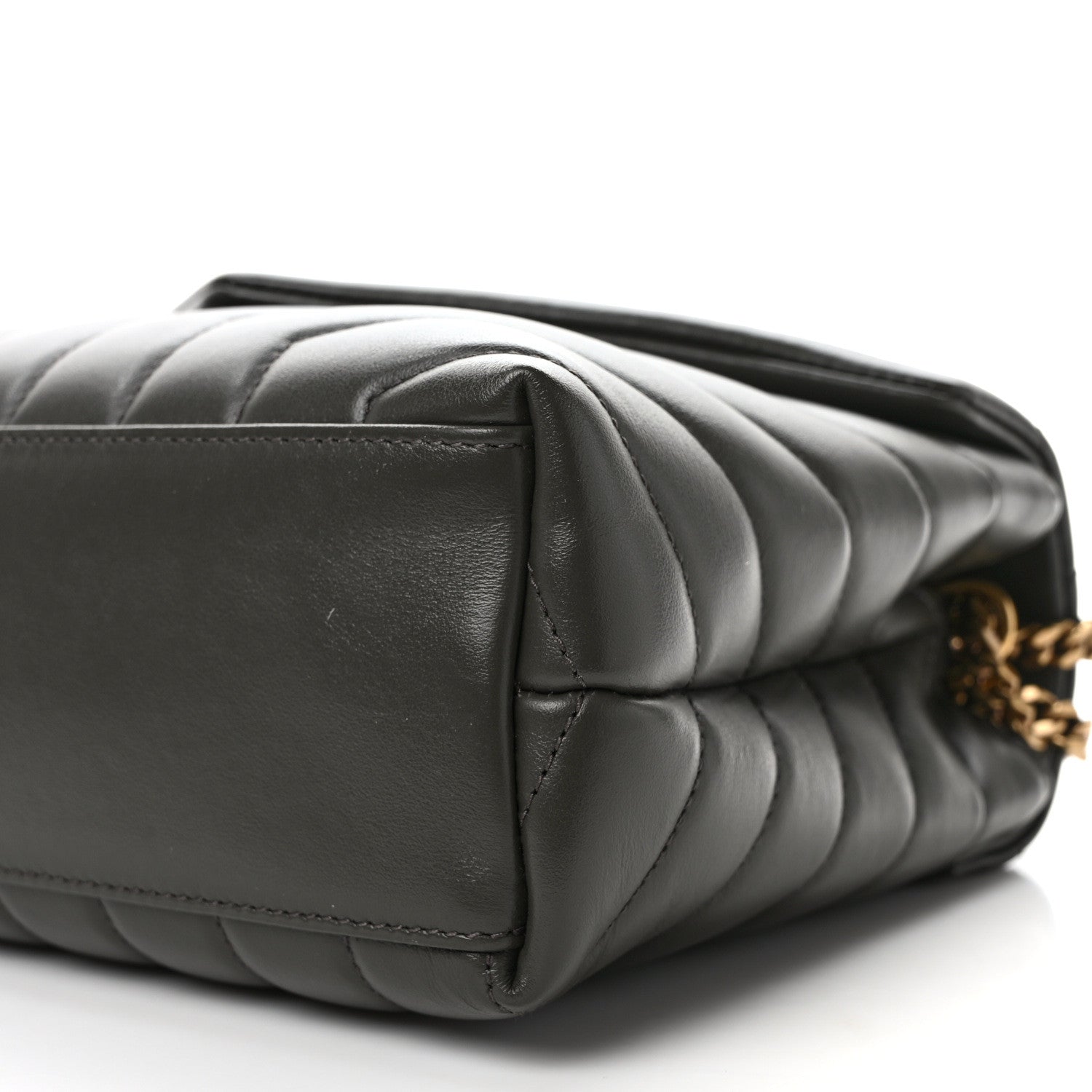 Saint Laurent Calfskin Y Quilted Monogram Small Loulou Chain Satchel Pebble 9 of 9