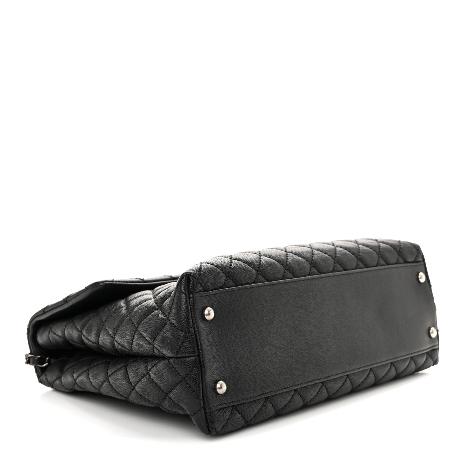 Chanel Caviar Lizard Quilted Large Coco Handle Flap Black 4 of 13