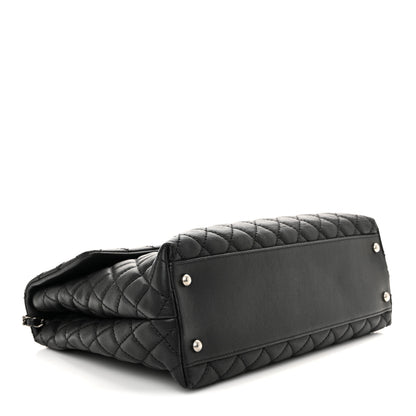 Chanel Caviar Lizard Quilted Large Coco Handle Flap Black 4 of 13