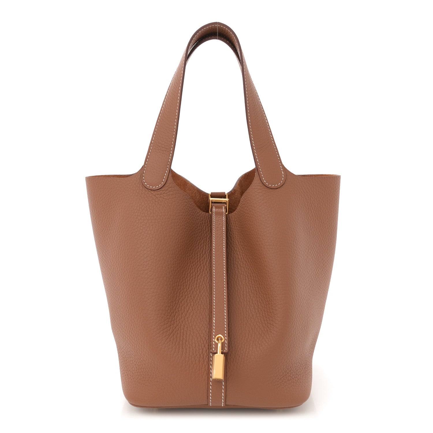 Hermes Taurillon Clemence Picotin Lock 22 MM Gold 1 of 11