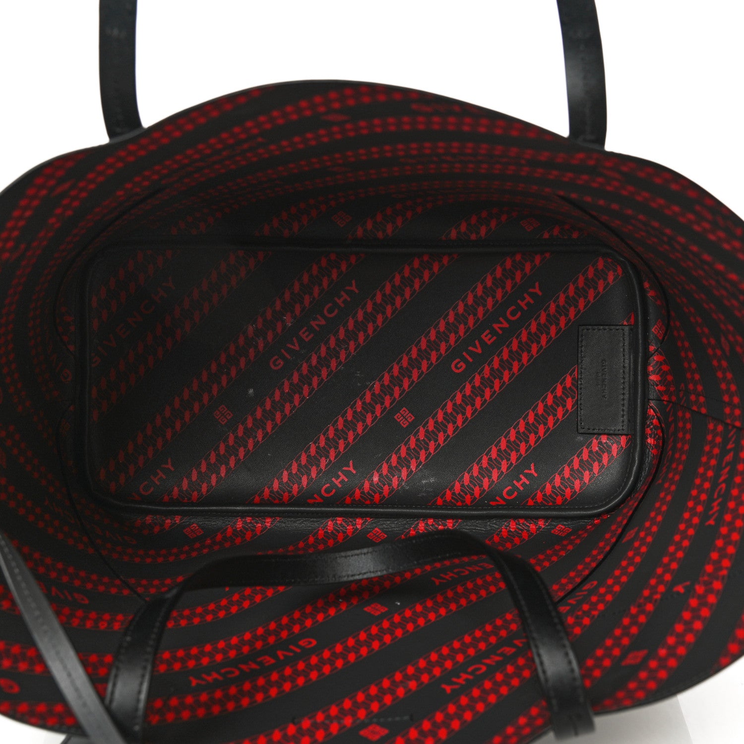 Givenchy Smooth Calfskin Wing Shopper Tote Black Red 5 of 11