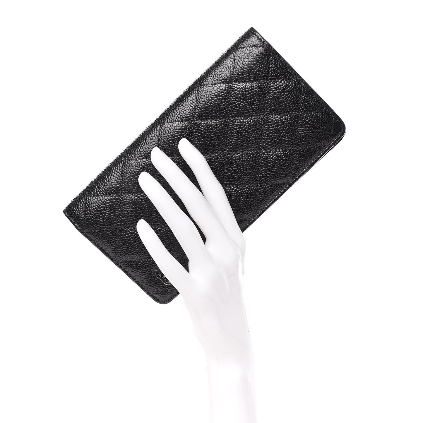 Caviar Quilted Medium Agenda Cover Black