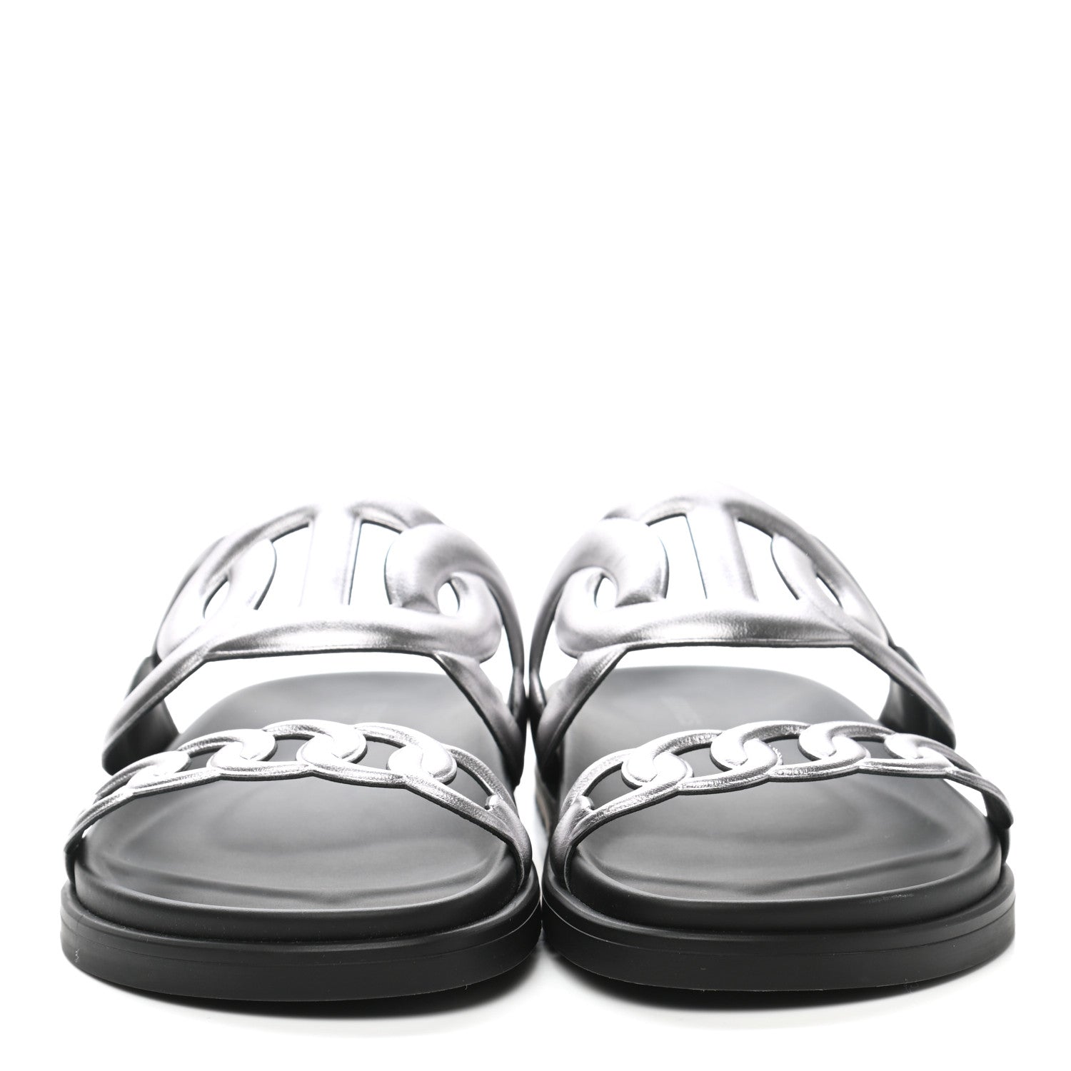 Hermes Nappa Extra Sandals 39 Gris Argent 2 of 9