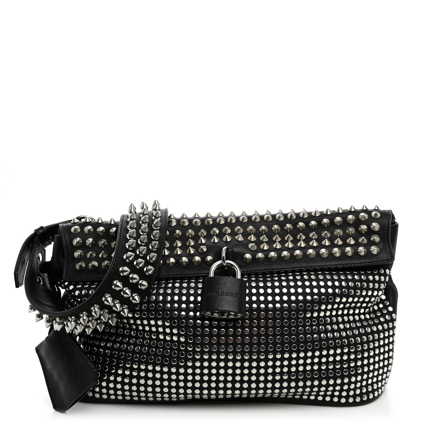 Burberry Calfskin Studded Medium Dalston Shoulder Bag Black 1 of 10
