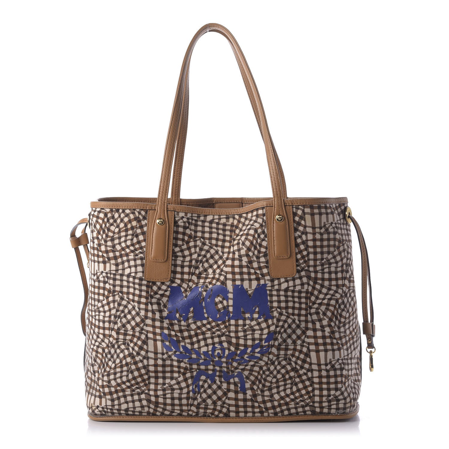 MCM Visetos Medium Liz Reversible Shopper Tote Cognac 3 of 10