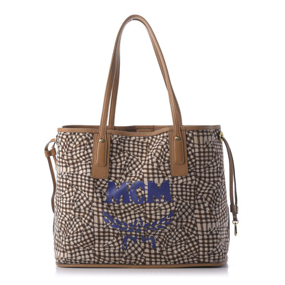 MCM Visetos Medium Liz Reversible Shopper Tote Cognac 3 of 10