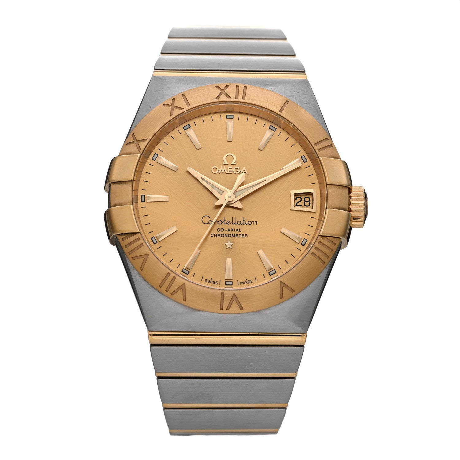 Omega Stainless Steel 18K Yellow Gold 38mm Constellation Co-Axial Chronometer Automatic Watch 123.20.38.21.08.001 1 of 4